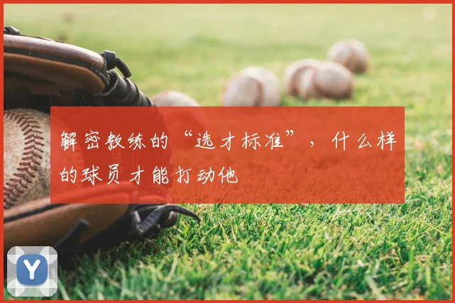 解密教练的“选才标准”，什么样的球员才能打动他